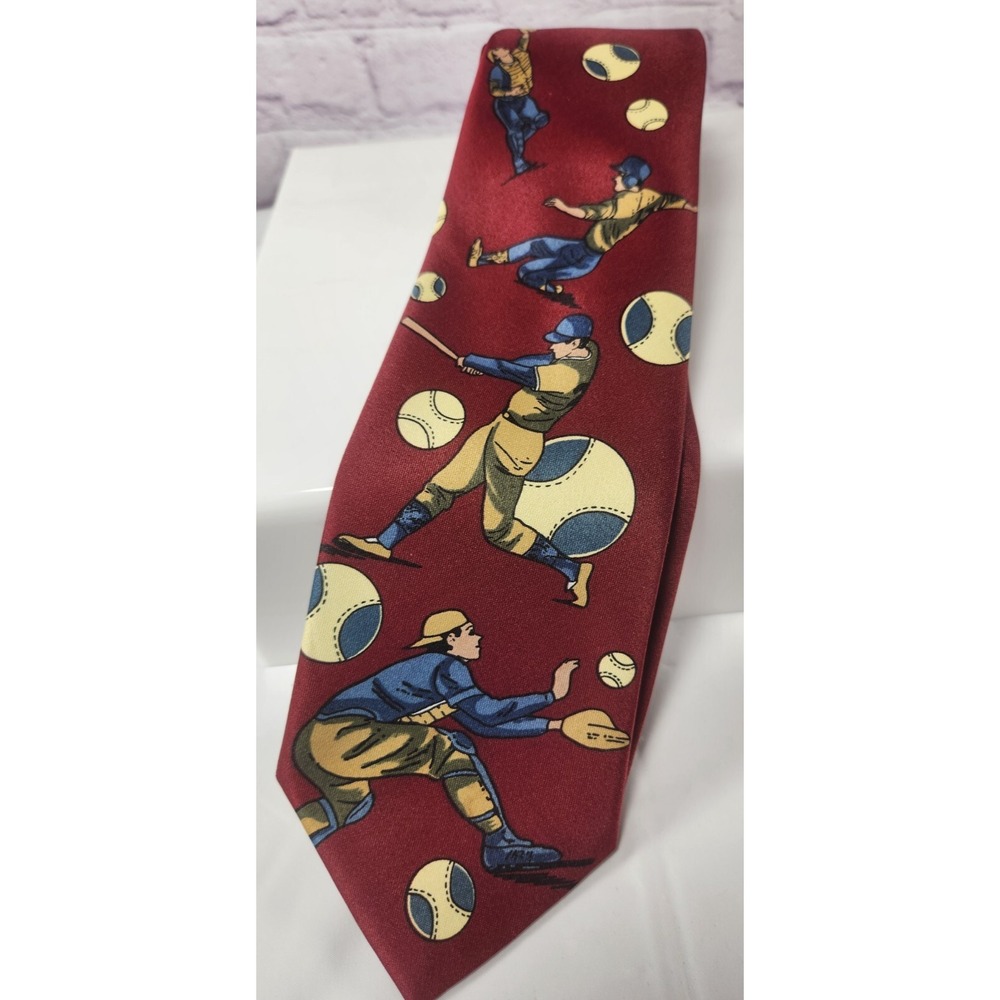 100% Silk Sports Tie Baseball, Soccer, Football Novelty By Mercedes